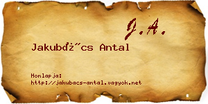 Jakubács Antal névjegykártya